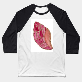 Pink Glittery Watercolor Shells Baseball T-Shirt